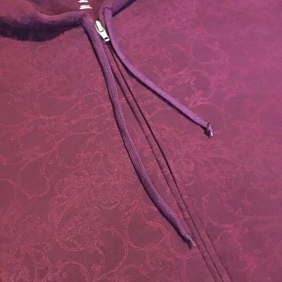 Hanes Burgundy Rococo Print Drawstring Sweater Hoodie - Picture 7 of 16